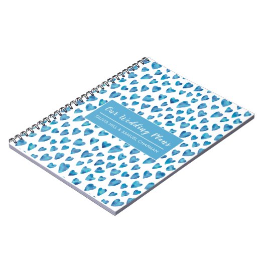 Blauw Liefde Hart Huwelijksplannen Notitieboek (Linkerzijde)