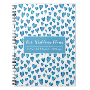 Blauw Liefde Hart Huwelijksplannen Notitieboek