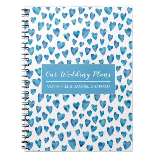Blauw Liefde Hart Huwelijksplannen Notitieboek (Voorkant)