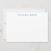 Blauw Liefde Hart Notecard Notitiekaartje (Voorkant)