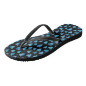 Blauw Liefde Hart Waterverf Teenslippers (Schuin)