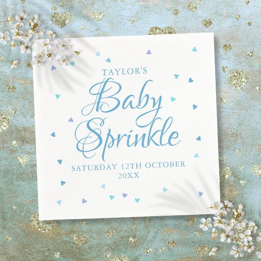  Blauw Liefde Harten Baby Boy Sprinkle Shower Servet