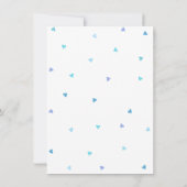 Blauw liefdeshartjes babyshower dankgedicht bedankkaart (Achterkant)