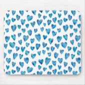 Blauw liefdeshartspatroon muismat (Voorkant)