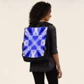 Blauw lijnburstpatroon rugtassen (Gedragen)