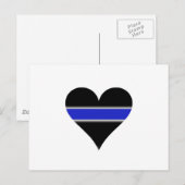 Blauw lijnhart briefkaart (Voorkant / Achterkant)