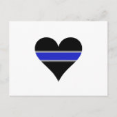 Blauw lijnhart briefkaart (Voorkant)