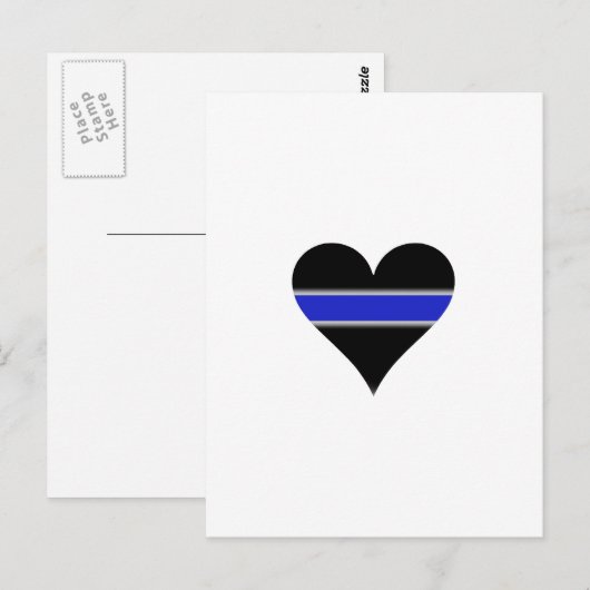 Blauw lijnhart briefkaart (Voorkant / Achterkant)