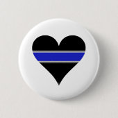 Blauw lijnhart ronde button 5,7 cm (Voorkant)