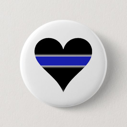 Blauw lijnhart ronde button 5,7 cm (Voorkant)