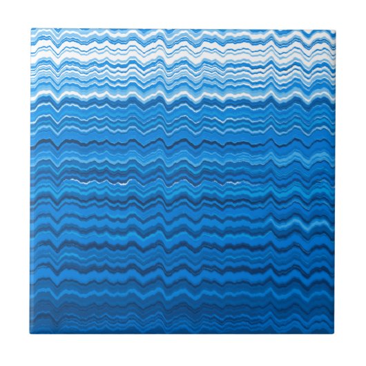 Blauw lijnpatroon tegeltje (Voorkant)