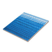 Blauw lijnpatroon tegeltje (Zijkant)