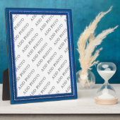 Blauw Lijst Afbeelding Voeg uw fotoplak toe Fotoplaat (Zijkant)