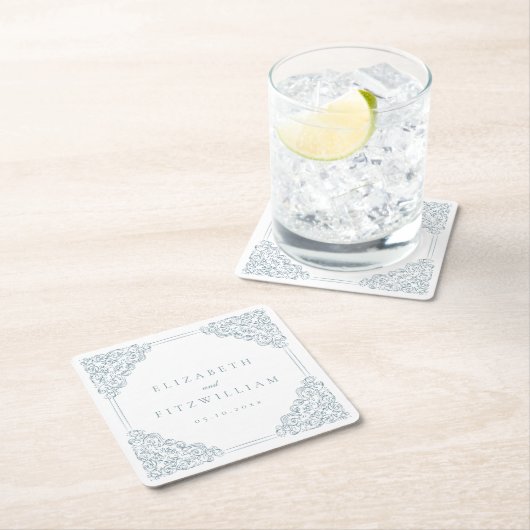  blauw  Lijst bruiloft Kartonnen Onderzetters (Insitu)