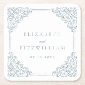  blauw  Lijst bruiloft Kartonnen Onderzetters (Voorkant)