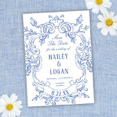  Blauw  Lijst Bruiloft Opslaan De Datum Save The Date