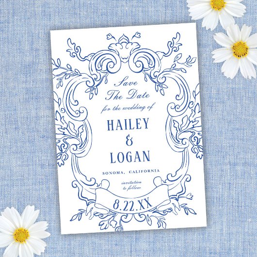  Blauw  Lijst Bruiloft Opslaan De Datum Save The Date