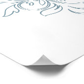  Blauw  Lijst bruiloft Welkom Poster (Hoek)