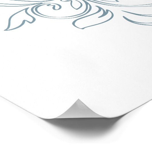  Blauw  Lijst bruiloft Welkom Poster (Hoek)