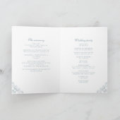 Blauw Lijst Elegant Script Gevouwen bruiloft Programma (Binnen)