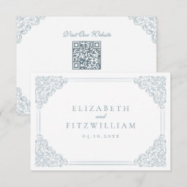  Blauw Lijst Elegante Trouwdetails Enclos Informatiekaartje