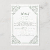  Blauw Lijst Elegante Trouwdetails Informatiekaartje (Voorkant)