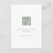  Blauw Lijst Elegante Trouwdetails Informatiekaartje (Achterkant)