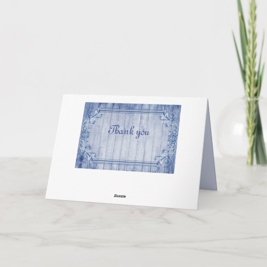 Blauw  Lijst Hartelijk dank - Persoonlijk Kaart (Achterkant)