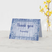 Blauw  Lijst Hartelijk dank - Persoonlijk Kaart (Gele Bloem)