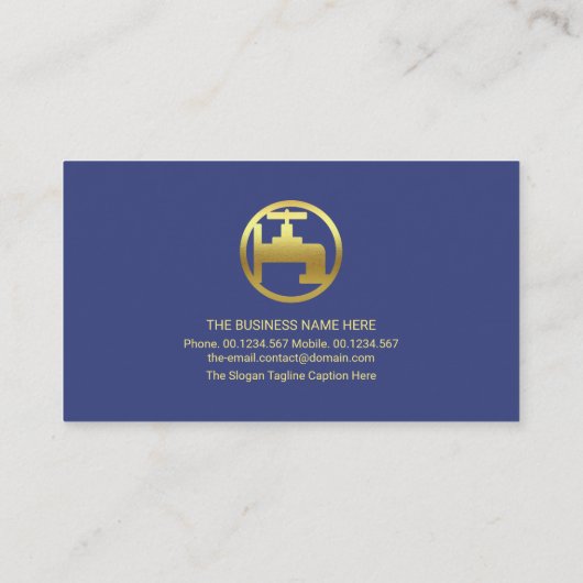 Blauw Lijst met goudkoorts in het water, sanitair Visitekaartje (Achterkant)