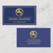 Blauw Lijst met goudkoorts in het water, sanitair Visitekaartje (Voorkant / Achterkant)