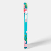 Blauw lijst met kleurrijke vogeltjes Case-Mate iPhone case (Achterkant / Links)