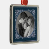 Blauw Lijst Metalen Ornament (Rechts)