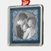 Blauw Lijst Metalen Ornament (Links)