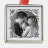 Blauw Lijst Metalen Ornament (Voorkant)