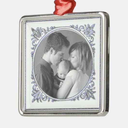 Blauw Lijst Metalen Ornament (Links)