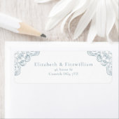  blauw  Lijst omzoomd adreslabel Etiket (Insitu)