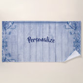  blauw Lijst Personaliseert zomer Strandlaken (Voorkant)