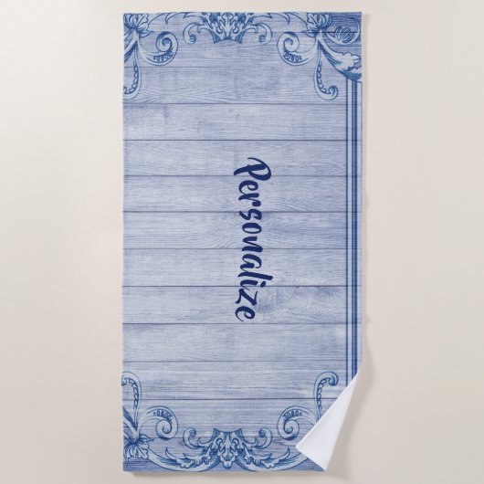  blauw Lijst Personaliseert zomer Strandlaken (Voorkant)