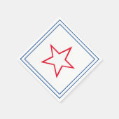 Blauw Lijst Rood & Witster Vierde juli Servet (Hoek)