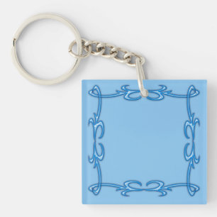 Blauw lijst sleutelhanger