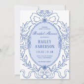 Blauw Lijst Vrijgezellenfeest Kaart (Voorkant)