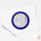 Blauw Lijsten Sticker (Envelop)