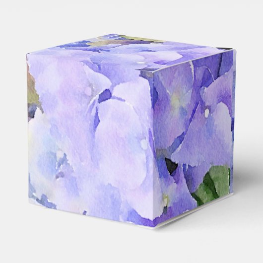 Blauw Lila Custom Wedding Hydrangea Bedankdoosjes (Achterkant)