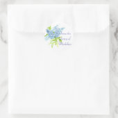 Blauw Lila lente boeket aangepaste naam boek Ronde Sticker (Tas)