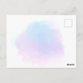 Blauw/Lila Waterverf/Script Wedding Sla de datum o Briefkaart (Achterkant)