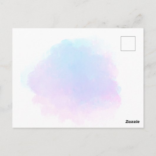 Blauw/Lila Waterverf/Script Wedding Sla de datum o Briefkaart (Achterkant)