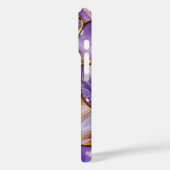 Blauw Lilac Marmer Hoestelcase Goud Luxe Case-Mate iPhone Case (Achterkant / Links)