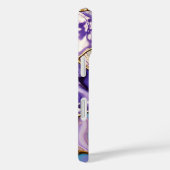 Blauw Lilac Marmer Hoestelcase Goud Luxe Case-Mate iPhone Case (Achterkant / Rechts)