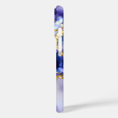 Blauw Lilac Marmer Hoestelcase Goud Luxe Case-Mate iPhone Case (Achterkant / Links)